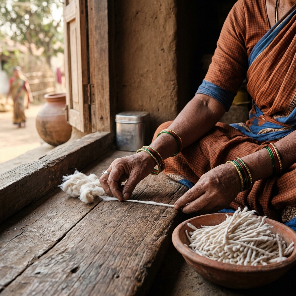 Artisan hand-rolling cotton wicks